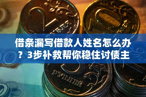 武汉借条漏写借款人姓名怎么办？3步补救帮你稳住讨债主动权