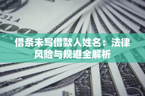 武汉借条未写借款人姓名：法律风险与规避全解析