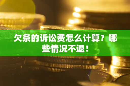武汉欠条的诉讼费怎么计算？哪些情况不退！