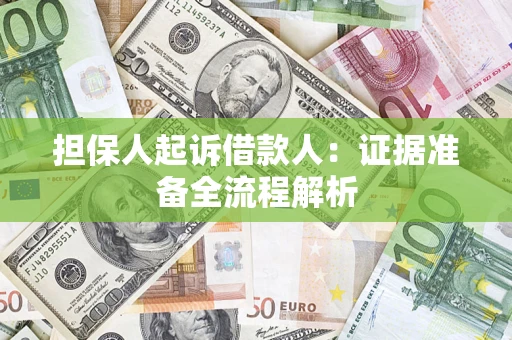 武汉担保人起诉借款人：证据准备全流程解析