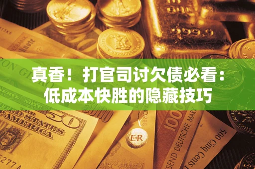 武汉真香！打官司讨欠债必看：低成本快胜的隐藏技巧